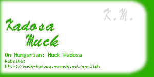 kadosa muck business card